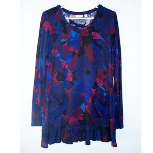 LOGO by Lori Goldstein Abstract print tunic Size M